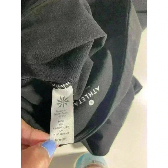 Athleta Capri Leggings Solid Black High Waisted Pocket Cropped Size S - Picture 6 of 8